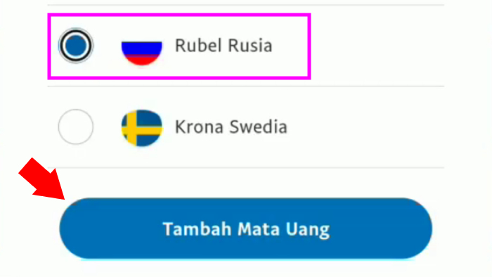 tambahkan rebel rusia sebagai mata uang di paypal