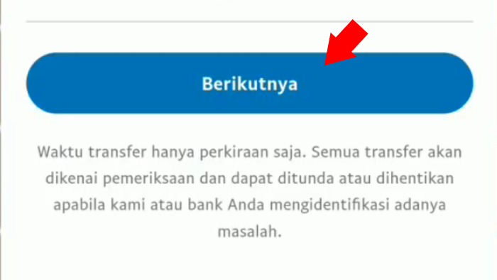 tap tombol berikutnya sambil baca catatan kecil dari paypal