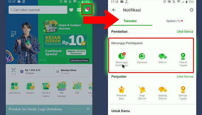 tokopedia lonceng - pembelian