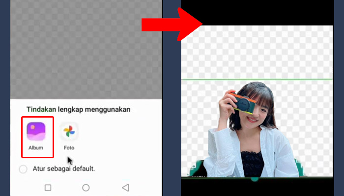 wemoji album - sesuaikan ukuran foto