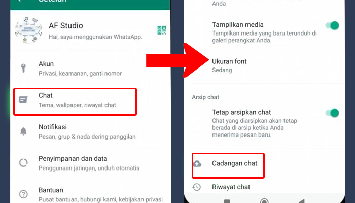 whatsapp chat - cadangan chat