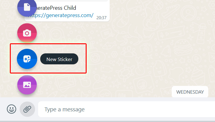 whatsapp web new sticker