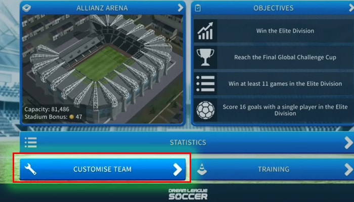Dream League Soccer Customise Team