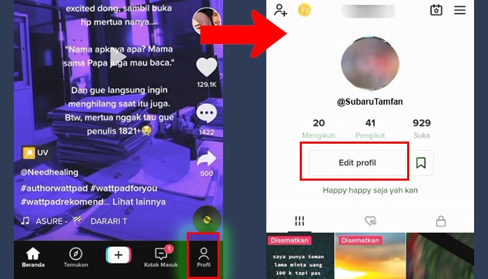 TikTok Profil - Edit Profil