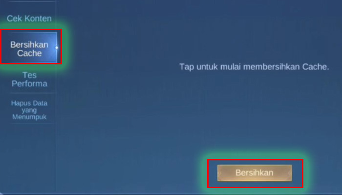 mobile legends bersihkan cache