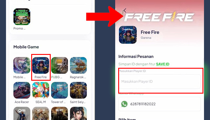 vocagame free fire - player id