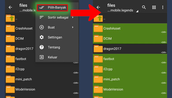 zarchiver pilih banyak - folder