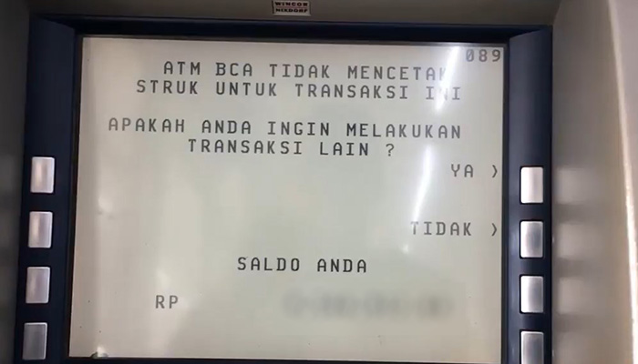 ATM BCA Saldo Ada