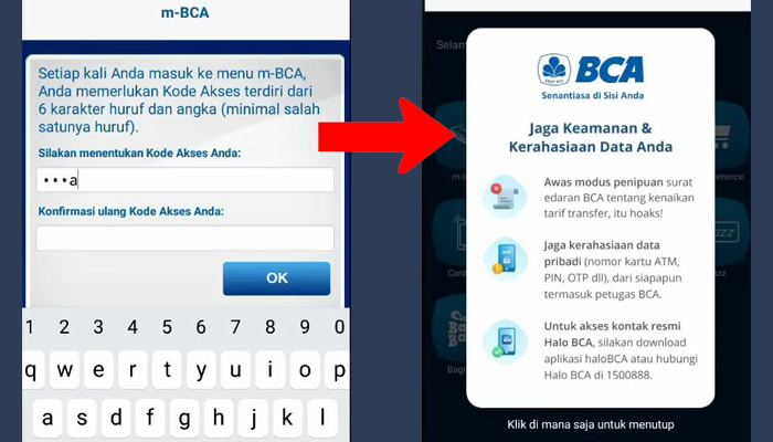 bca mobile kode akses - imbauan