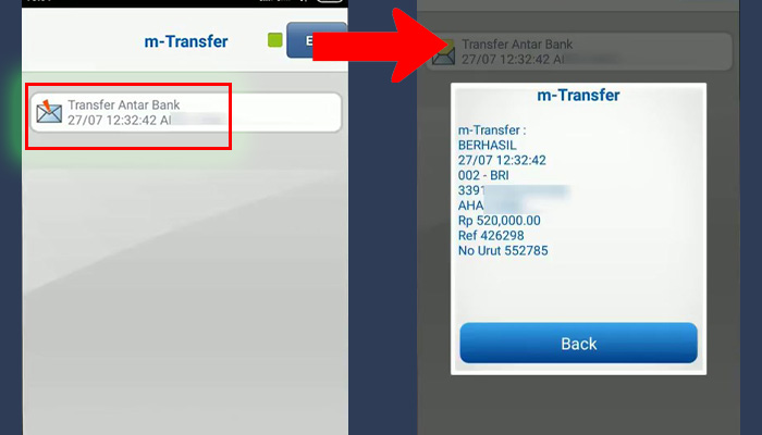 bca mobile m-transfer - bukti struk pengiriman