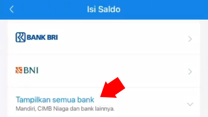 pilih bank sumber dana untuk melihat VA dana