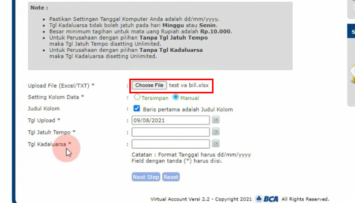 va converter choose file