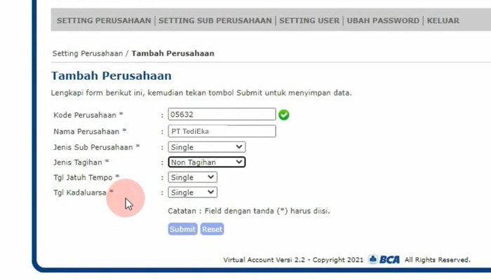 va converter tambah perusahaan