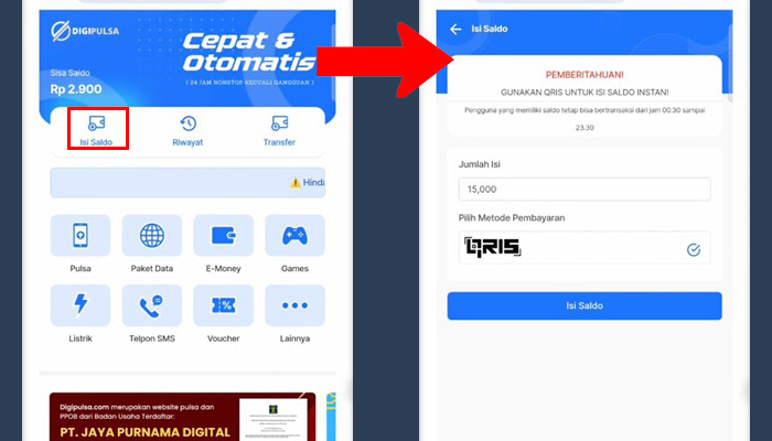Digipulsa Isi Saldo