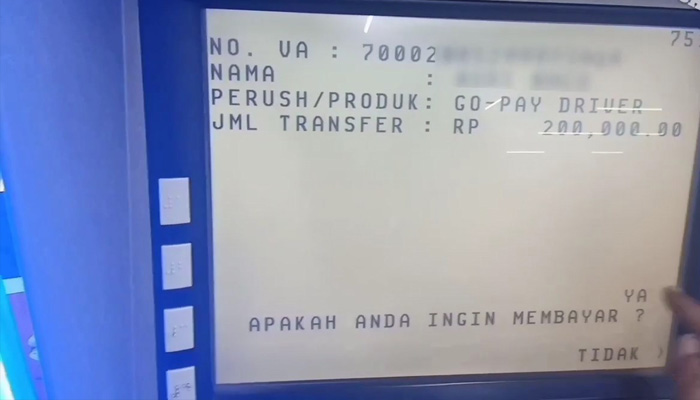 atm bca konfirmasi transfer driver gojek