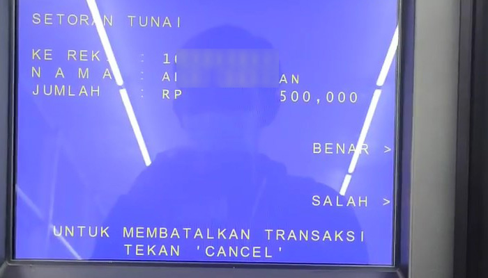 atm bca setor tunai cek penerima