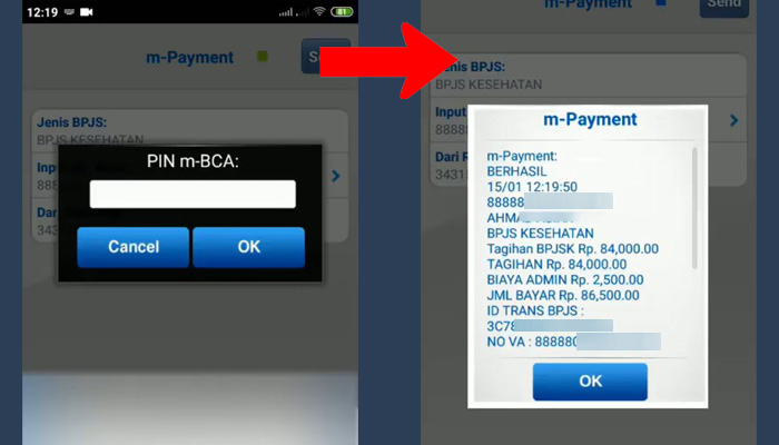 bca mobile bayar bpjs berhasil