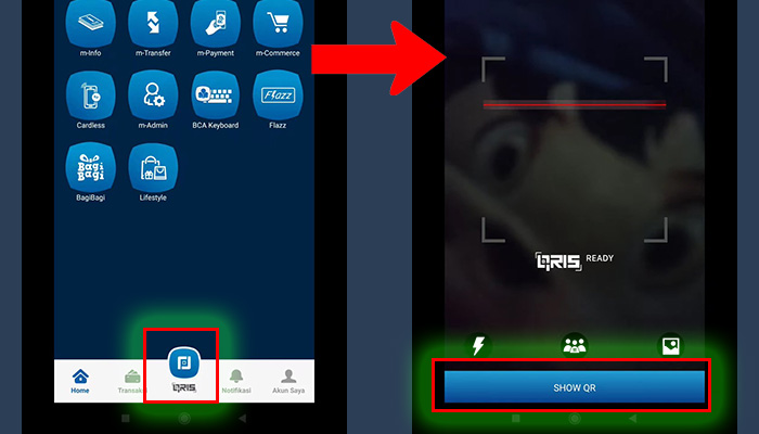 bca mobile qris - show qr