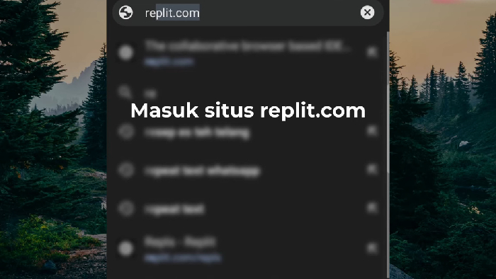 buka browser masuk ke replit com