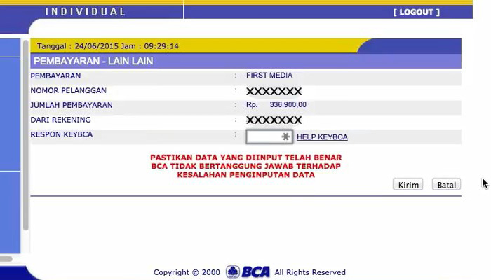 klik bca keybca APPLI 1 first media