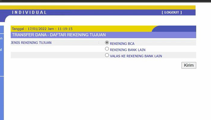 klikbca daftar rekening tujuan ke rekening bca