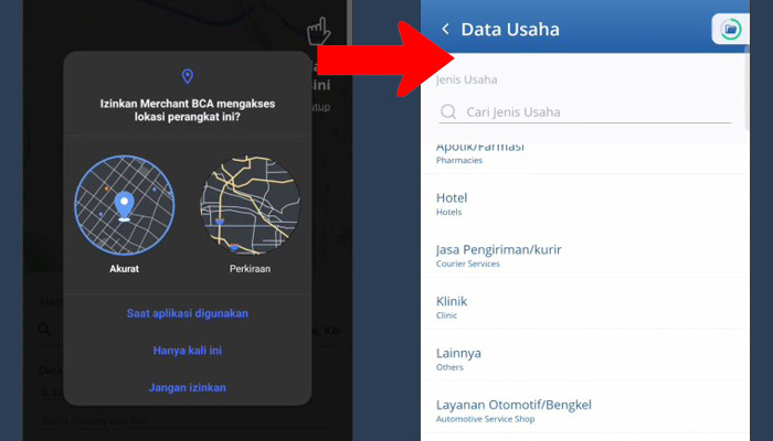 merchant bca lokasi - kategori usaha
