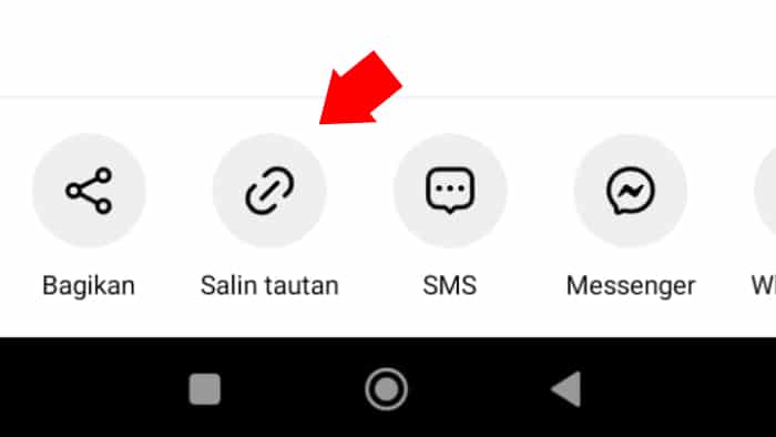 tap ikon salin tautan di aplikasi ig