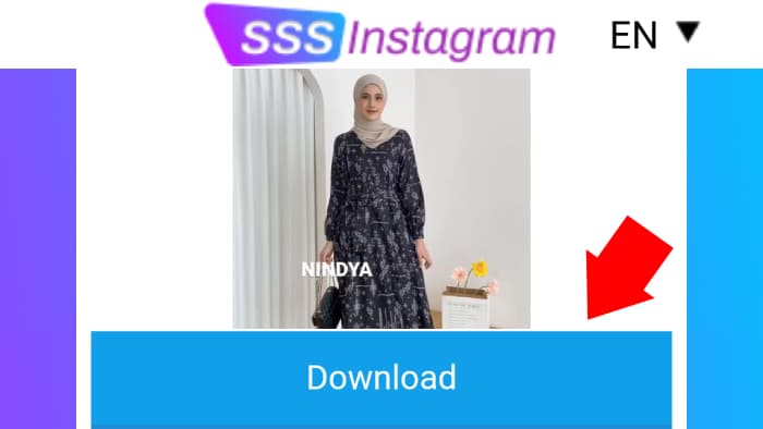 tekan tombol download berwarna biru untuk menyimpan story instagram