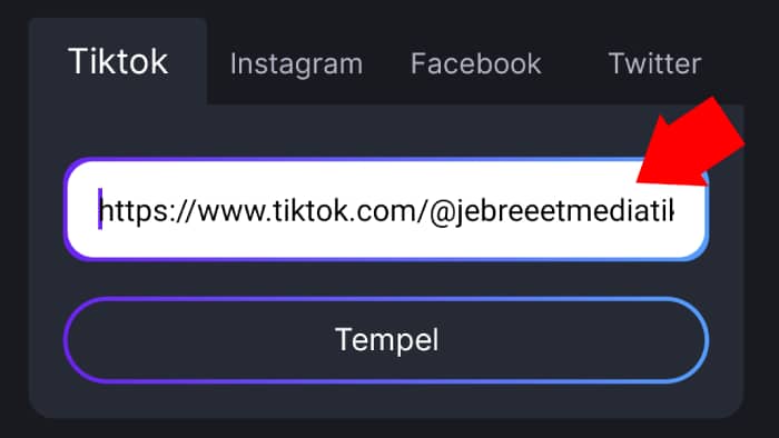 tempelkan link padak kotak snaptik