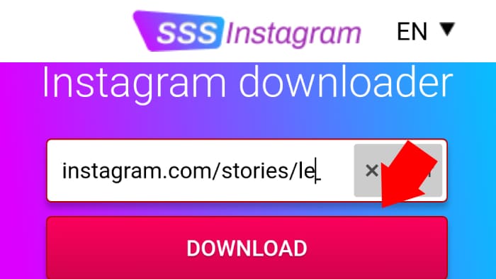 tempelkan link story pada kotak sss instagram