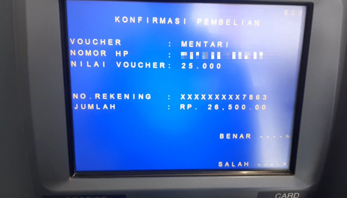 atm mandiri konfirmasi pembelian pulsa