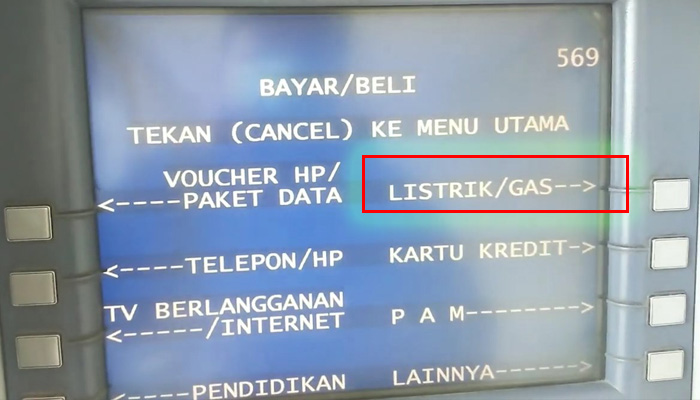 atm mandiri listrik gas