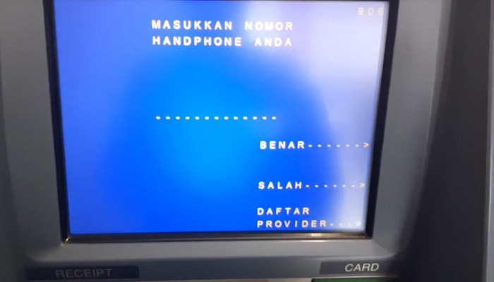 atm mandiri masukan nomor hp isi pulsa