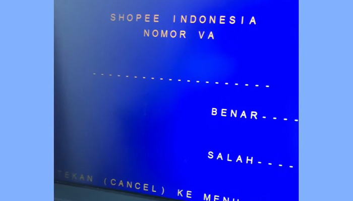 atm mandiri masukan virtual account shopee