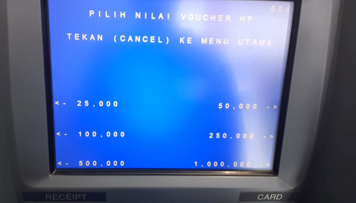 atm mandiri nominal isi pulsa