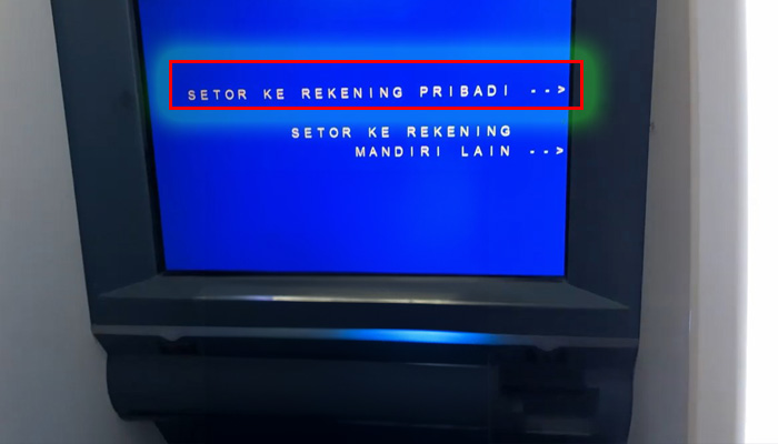 atm mandiri setor ke rekening pribadi