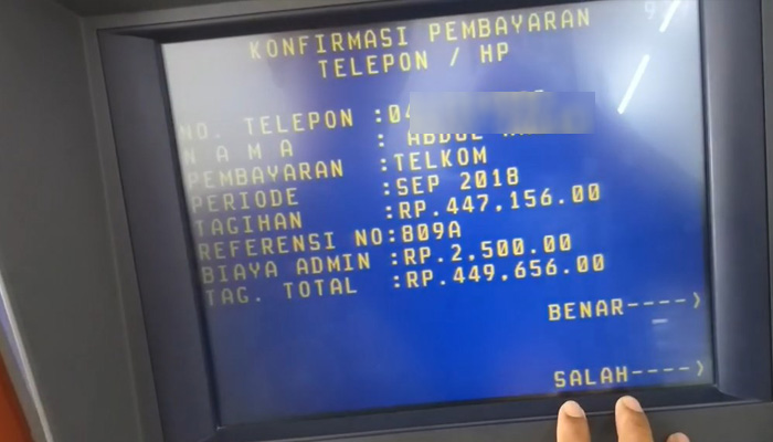 atm mandiri total tagihan indihome