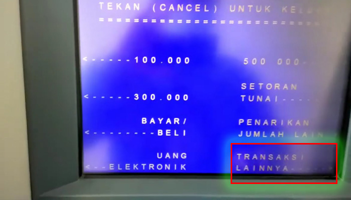 atm mandiri transaksi lainnya