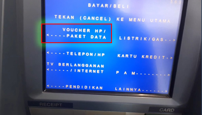 atm mandiri voucher hp paket data