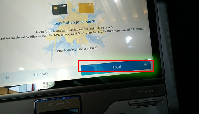 cs machine mandiri perubahan jenis kartu