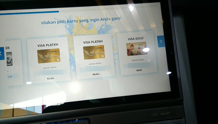 cs machine mandiri pilih kartu yang ingin diganti