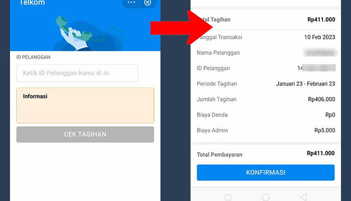 dana cek tagihan indihome