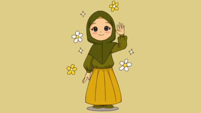 gambar kartun lucu buat pp wa hijab