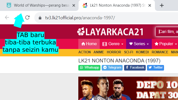 halaman pengalihan di lk21