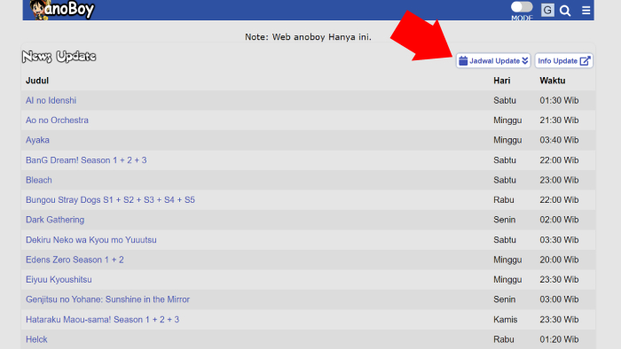 jadwal update dan info update anoboy