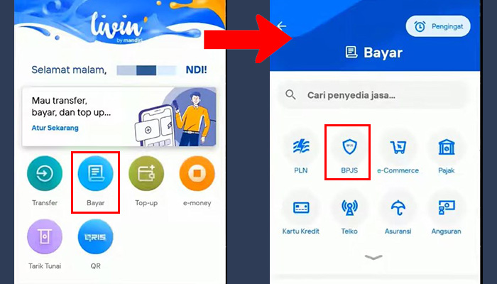 mandiri livin bayar - bpjs