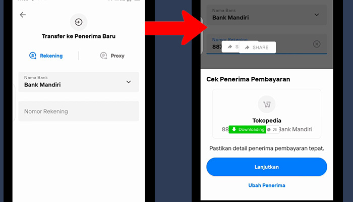 mandiri livin masukan nomor virtual account - detail tagihan