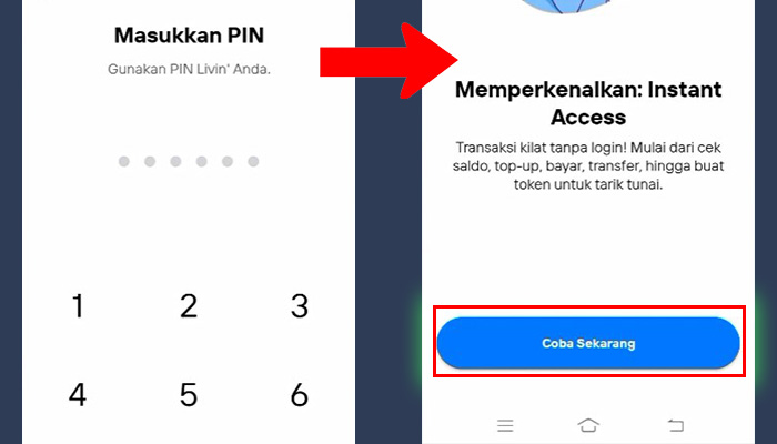 mandiri livin masukan pin - coba sekarang