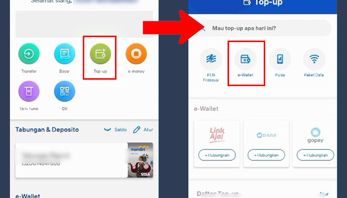 mandiri livin top up - e-wallet