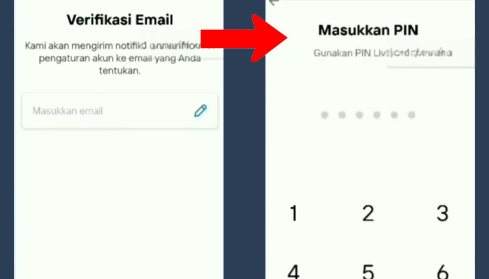 mandiri livin verifikasi email - masukan pin